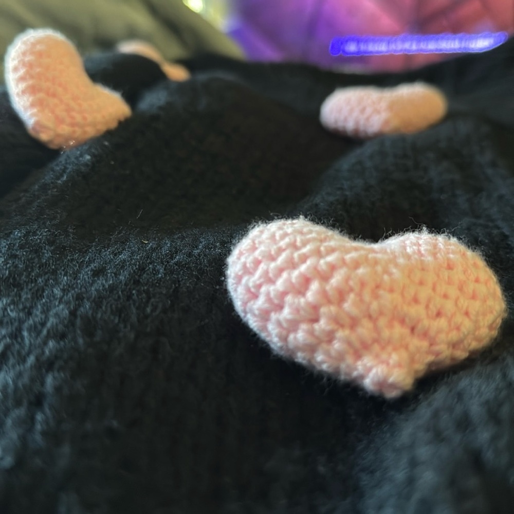Heart 3D Cardigan Sweater ~ Sweetest Oversized Knit Valentine's Day cardigan 🩷 - Picture 6 of 10